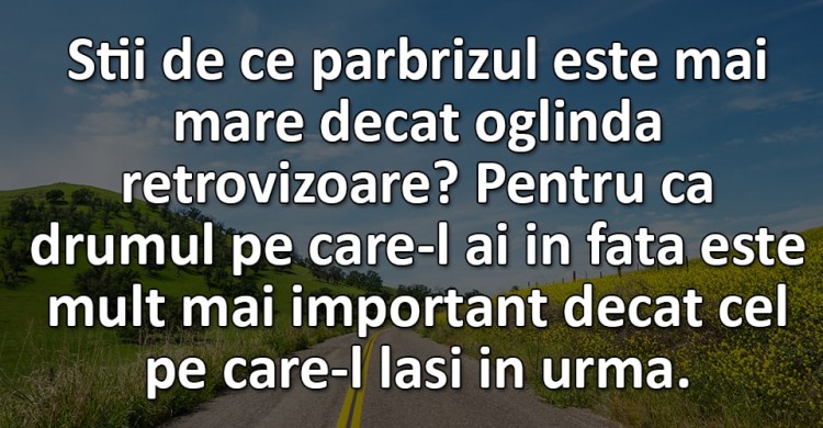 Stii de ce parbrizul este mai mare decat oglinda retrovizoare?